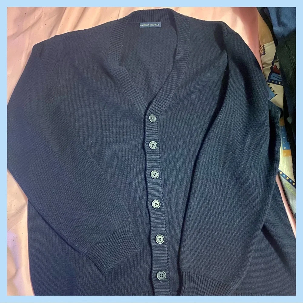 Women's Navy Blue Cardigan - Picture 5 of 8